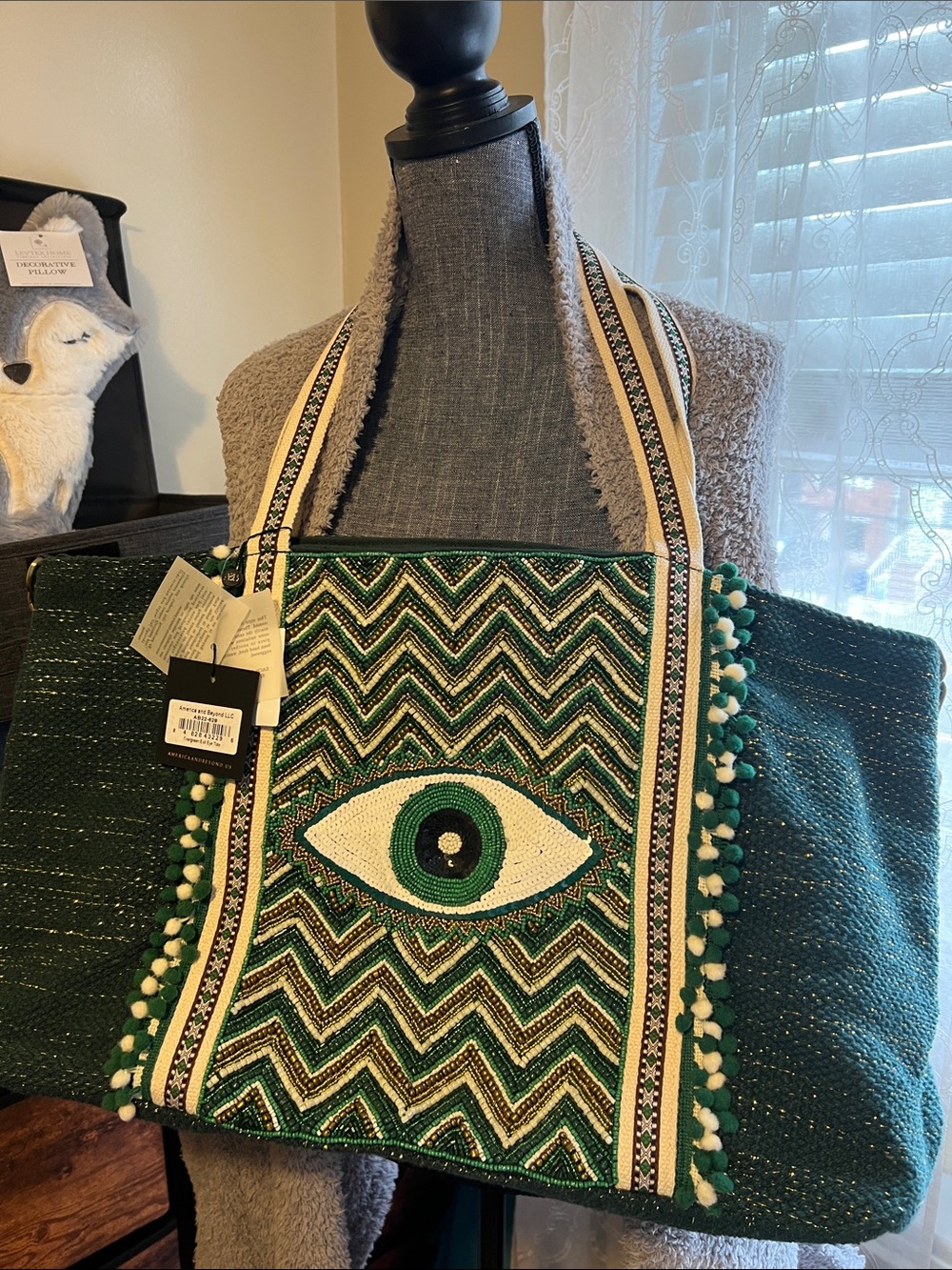 Evil Eye Beaded Tote NWT